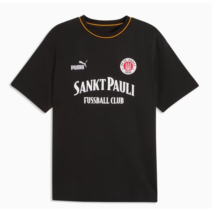 St. Pauli T-Shirt Retro - PUMA Black/PUMA White - Men's-SoccerKits Hub | Buy Soccer Jerseys Online